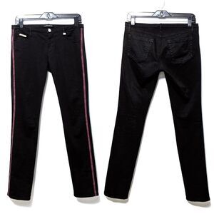 ANNA MOLINARI Side Stitch Black Skinny Jeans 28